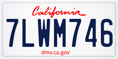 CA license plate 7LWM746