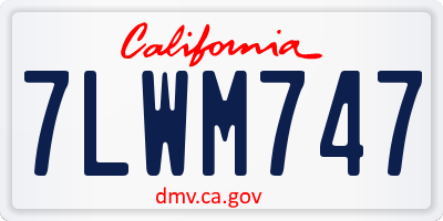 CA license plate 7LWM747
