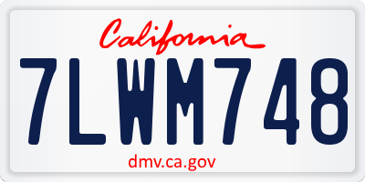 CA license plate 7LWM748