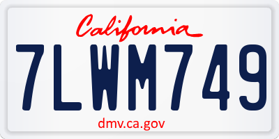 CA license plate 7LWM749