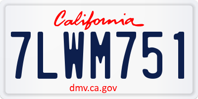 CA license plate 7LWM751
