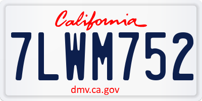 CA license plate 7LWM752