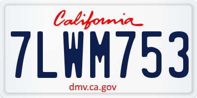 CA license plate 7LWM753