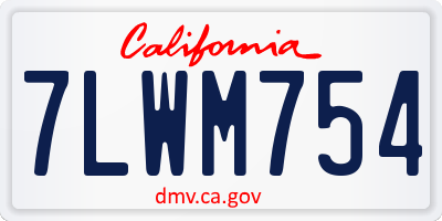 CA license plate 7LWM754