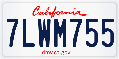 CA license plate 7LWM755
