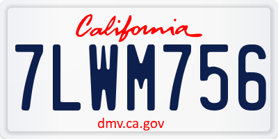 CA license plate 7LWM756