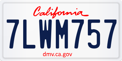 CA license plate 7LWM757