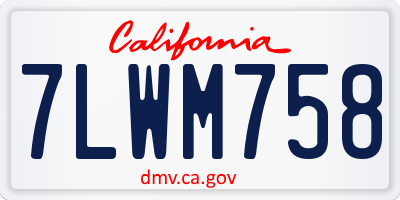 CA license plate 7LWM758