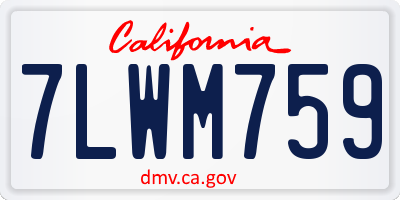 CA license plate 7LWM759