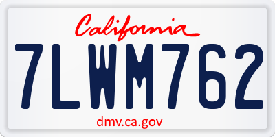 CA license plate 7LWM762