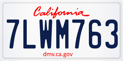 CA license plate 7LWM763