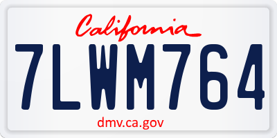 CA license plate 7LWM764