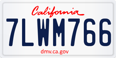 CA license plate 7LWM766