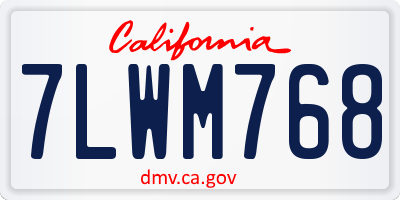 CA license plate 7LWM768