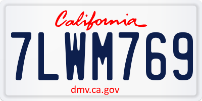 CA license plate 7LWM769