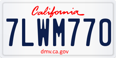 CA license plate 7LWM770