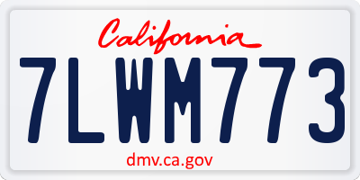 CA license plate 7LWM773