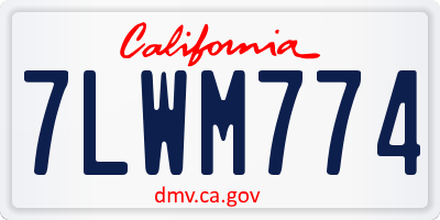 CA license plate 7LWM774