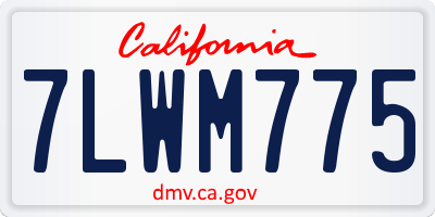 CA license plate 7LWM775