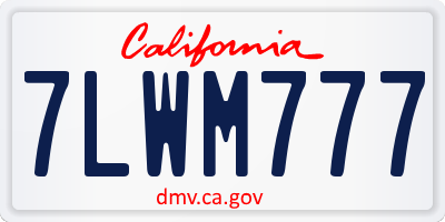 CA license plate 7LWM777