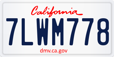 CA license plate 7LWM778