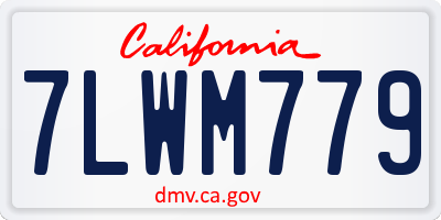 CA license plate 7LWM779