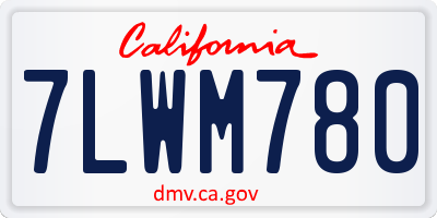 CA license plate 7LWM780