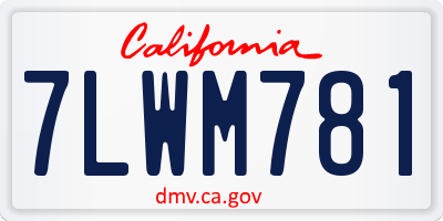CA license plate 7LWM781