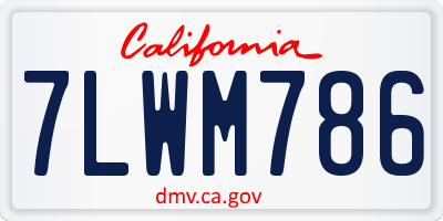 CA license plate 7LWM786