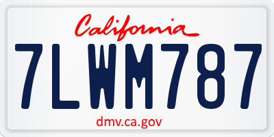 CA license plate 7LWM787
