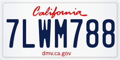 CA license plate 7LWM788