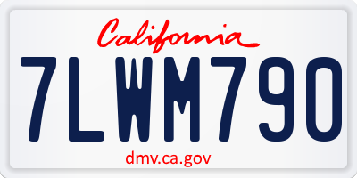 CA license plate 7LWM790