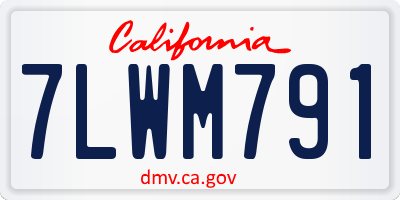 CA license plate 7LWM791