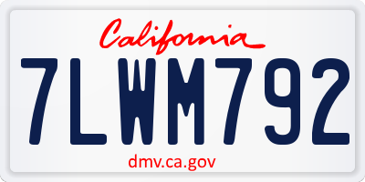 CA license plate 7LWM792