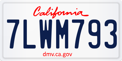 CA license plate 7LWM793