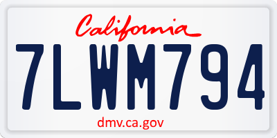CA license plate 7LWM794