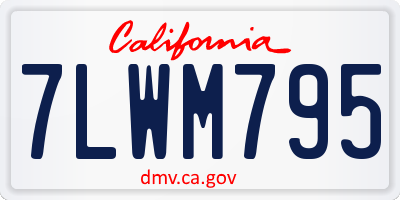 CA license plate 7LWM795