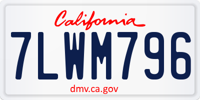 CA license plate 7LWM796