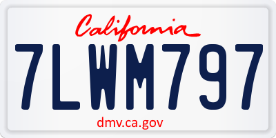 CA license plate 7LWM797