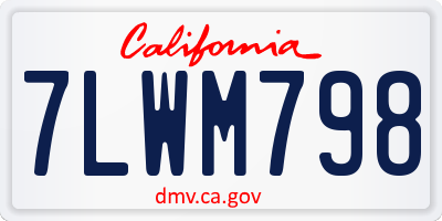 CA license plate 7LWM798