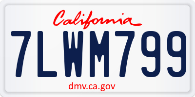 CA license plate 7LWM799
