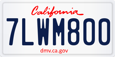 CA license plate 7LWM800