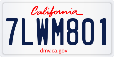 CA license plate 7LWM801