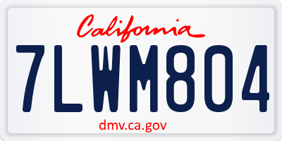 CA license plate 7LWM804
