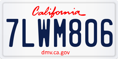 CA license plate 7LWM806