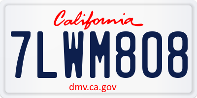 CA license plate 7LWM808