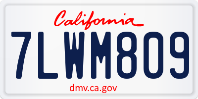 CA license plate 7LWM809