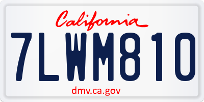 CA license plate 7LWM810