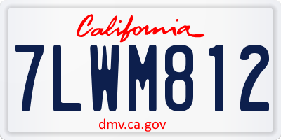 CA license plate 7LWM812