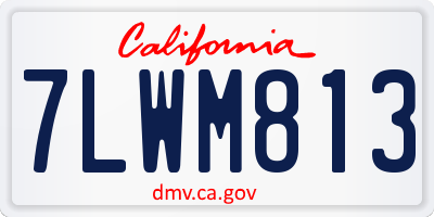 CA license plate 7LWM813